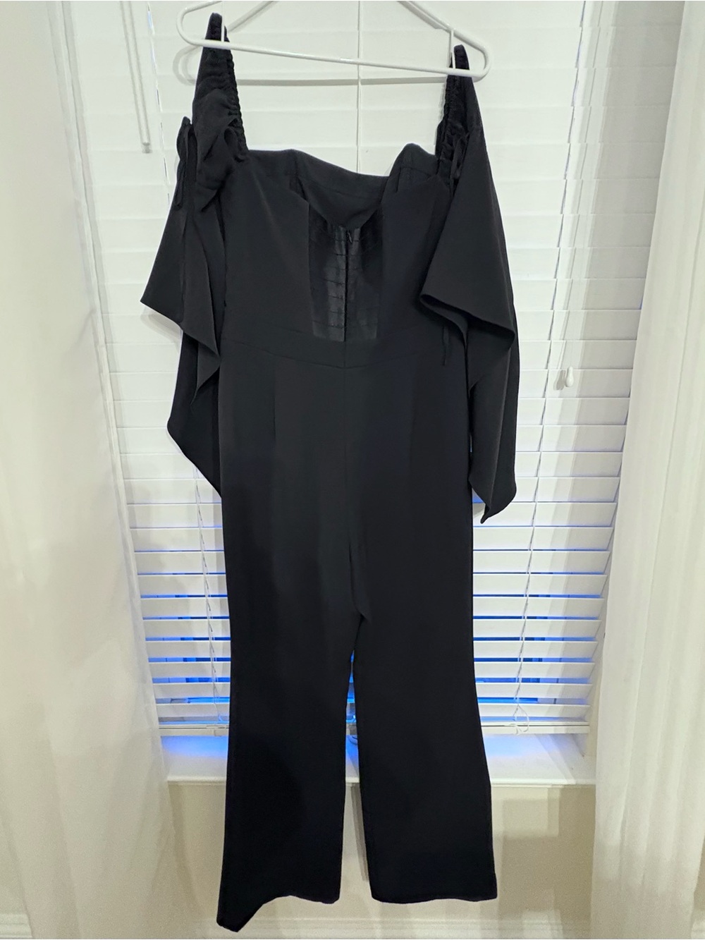 White House black market Black Off-Shoulder Wide-Leg Jumpsuit - Picture 3 of 10